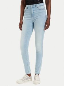 Guess Jeansy W6GA46 D0688 Niebieski Skinny Fit. Niebieskie jeansy Guess, z aplikacjami, z bawełny. Za 524,99 zł.