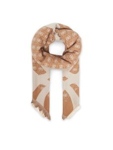 Guess Chusta AW5418 POL03 Beżowy. Brązowe rękawiczki Guess, z aplikacjami, z materiału. Za 239,99 zł.