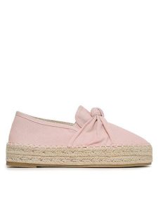 Jenny Fairy Espadryle WSS990-145 Różowy. Czerwone espadryle Jenny Fairy, bez wzorów, z materiału, bez obcasa. Za 99,99 zł.