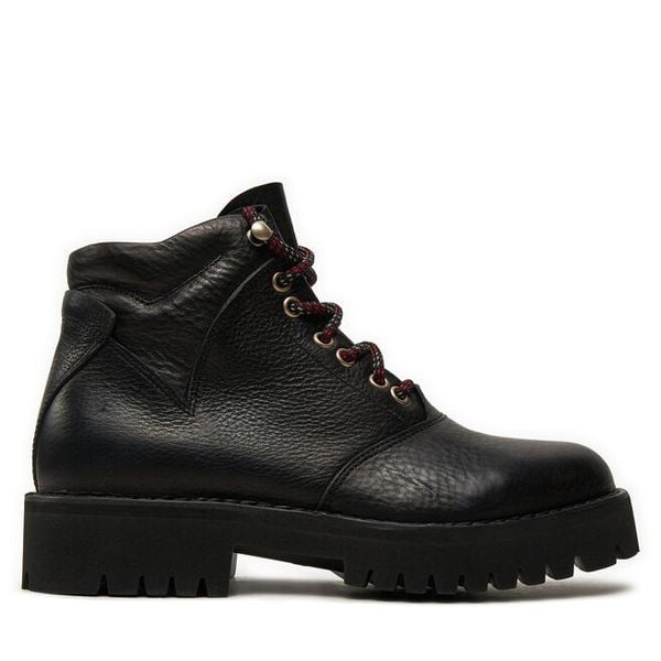 Trapery Fracap. Czarne buty zimowe Fracap, bez obcasa, bez zapięcia. Za 939,99 zł.