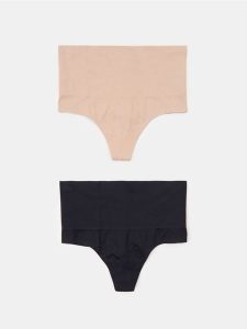 Bezszwowe stringi modelujące 2 pack - wielobarwny. Stringi Sinsay, bez wzorów. Za 29,99 zł.