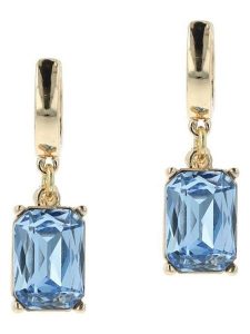 Otazu Pozłacane kolczyki-kreole z kryształami rozmiar: onesize. Żółte kolczyki Otazu, z kryształem, pozłacane. Za 86,99 zł.