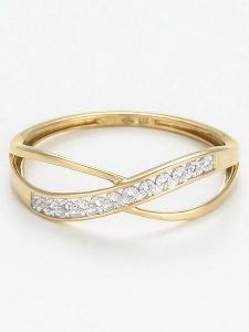 DIAMANTA Złoty pierścionek z diamentami rozmiar: 58. Żółte pierścionki DIAMANTA, z diamentem, złote. Za 957,29 zł.