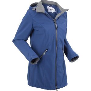 Płaszcz softshell ze stretchem i kapturem bonprix kobaltowy. Płaszcze marki bonprix. Za 139,99 zł.