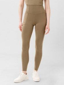 Les Lunes Legginsy sportowe "Luna" w kolorze khaki rozmiar: L. Brązowe legginsy Les Lunes, l, bez wzorów, z podwyższonym stanem, outdoorowe. Za 173,99 zł.