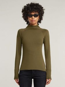 G-Star Koszulka w kolorze khaki rozmiar: XS. Brązowe bluzki G-Star, xs, bez wzorów, z bawełny, retro, bez kołnierzyka, bez ramiączek. Za 89,95 zł.