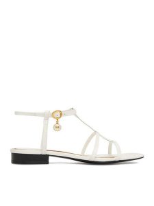 GINO ROSSI Sandały CEO-ROSE-LT22866-1 Biały. Białe sandały Gino Rossi, bez wzorów, ze skóry, bez obcasa, na płaskiej podeszwie, bez zapięcia. Za 299,99 zł.