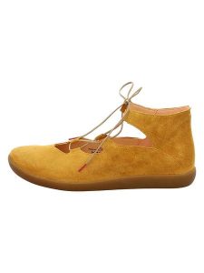 Think! Skórzane baleriny w kolorze żółtym rozmiar: 39. Żółte balerinki Think, bez wzorów, bez obcasa, bez zapięcia. Za 249,95 zł.