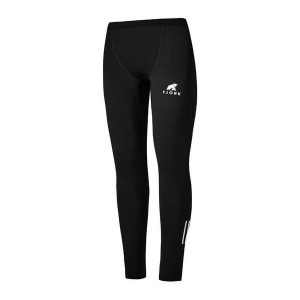 Damskie legginsy do biegania. Czarne legginsy FJORK MERINO, bez wzorów, z elastanu. W wyprzedaży za 199,00 zł.