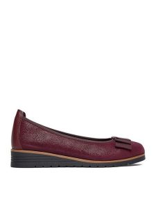 Lasocki Baleriny CEO-RST-TOMBA-29 Bordowy. Czerwone balerinki Lasocki, bez wzorów, z materiału, bez obcasa, bez zapięcia. Za 169,99 zł.