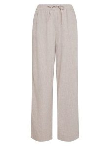 MOSS COPENHAGEN Spodnie "Viana" w kolorze beżowym rozmiar: XL. Brązowe spodnie z wysokim stanem Moss Copenhagen, bez wzorów, z materiału, z podwyższonym stanem. Za 175,26 zł.