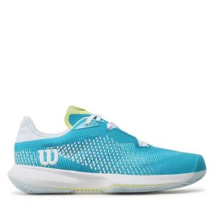 Buty do tenisa Wilson. Niebieskie buty sportowe Wilson, bez wzorów, bez zapięcia, tenisowe. Za 351,99 zł.