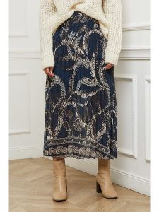 L'armoire de Suzette Spódnica w kolorze granatowo-kremowym rozmiar: 34/36. Niebieskie spódnice L'armoire de Suzette, l, bez wzorów, klasyczne, midi. Za 113,63 zł.