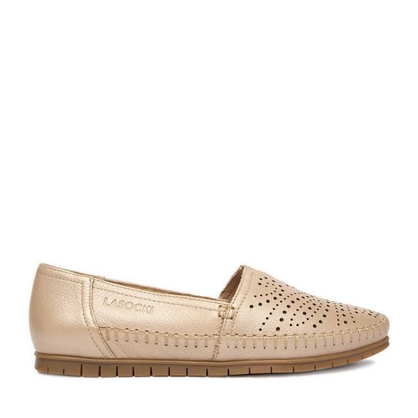 Półbuty Lasocki. Brązowe półbuty Lasocki, bez wzorów, bez obcasa, na płaskiej podeszwie, bez zapięcia. Za 179,99 zł.