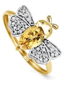 OR Carats Złoty pierścionek z kamieniami szlachetnymi rozmiar: 54. Żółte pierścionki OR Carats, z cytrynem, złote. Za 869,99 zł.