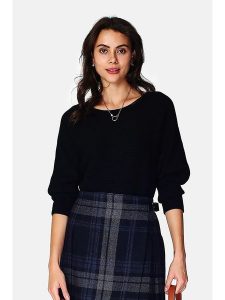 ASSUILI Sweter w kolorze czarnym rozmiar: 36. Czarne swetry oversize Assuili, bez wzorów, bez ramiączek. Za 129,57 zł.