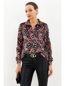 Milan Kiss Koszula - Comfort fit - w kolorze czarnym ze wzorem rozmiar: S. Czarne koszule Milan Kiss, s, bez wzorów, bez kołnierzyka, bez ramiączek. Za 96,60 zł.