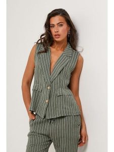 Le Monde du Lin Lniana kamizelka w kolorze khaki rozmiar: 40/42. Brązowe kamizelki Le Monde du Lin, bez wzorów, ze lnu, bez kołnierzyka, bez ramiączek, bez kaptura. Za 143,99 zł.