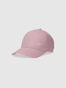 4F Czapka z daszkiem strapback uniseks - różowa S/M. Czerwone czapki 4f, bez wzorów, z bawełny, sportowe. W wyprzedaży za 39,99 zł.