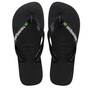 Klapki Havaianas Model 4110850 Kolor Czarny. Czarne klapki Havaianas, bez wzorów, z gumy, bez obcasa. Za 71,99 zł.