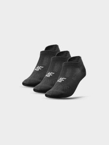 4F Skarpety treningowe przed kostkę (3-pack) damskie - czarne 39-42. Czarne skarpetki 4f, bez wzorów, z elastanu. Za 44,99 zł.