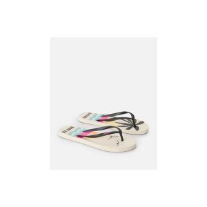 Japonki damskie Rip Curl Mixed Bloom Open Toe. Białe klapki Rip Curl, bez wzorów, z otwartym noskiem, bez obcasa. Za 94,99 zł.