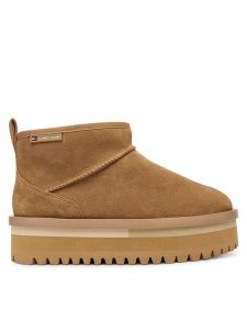 Tommy Jeans Śniegowce Tjw Flatform Snow Boot Suede EN0EN02841 Brązowy. Brązowe buty zimowe Tommy Jeans, z jeansu, bez obcasa, bez zapięcia. Za 519,99 zł.