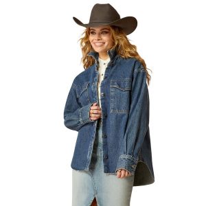 Damska kurtka dżinsowa Ariat. Niebieskie kurtki ARIAT, bez wzorów, bez kaptura. Za 471,50 zł.