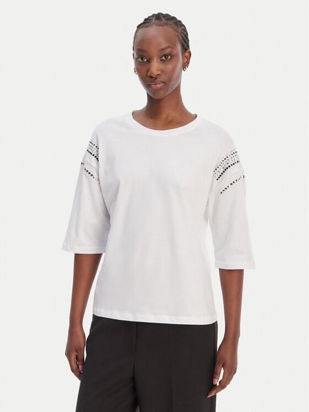 Liu Jo T-Shirt WA6128 JS904 Biały Relaxed Fit. Białe t-shirty Liu Jo, m, bez wzorów, z bawełny, bez kołnierzyka, bez ramiączek. Za 210,99 zł.