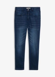Jeansy skinny, high waist, cropped. Niebieskie spodnie z wysokim stanem bonprix, bez wzorów, z jeansu, z podwyższonym stanem. Za 112,99 zł.
