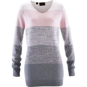 Długi sweter z kaszmirem. Czerwone długie swetry bonprix, z kaszmiru, bez kołnierzyka. Za 147,99 zł.
