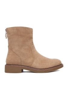 Clara Barson Botki CEO-WS2169-04 Beżowy. Brązowe botki Clara Barson, bez wzorów, z materiału, bez obcasa, na płaskiej podeszwie, bez zapięcia. Za 149,99 zł.