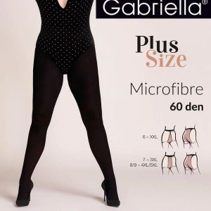 Rajstopy Gabriella Microfibre 60 den plus size grafit. Szare rajstopy i pończochy Gabriella, bez wzorów, z dzianiny. Za 34,90 zł.