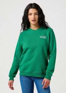 LEE DAMSKA BLUZA REGULAR SWEAT VERDANT GREEN 112356509 W6S6014320. Zielone bluzy Lee, s, bez wzorów, bez kaptura. Za 199,99 zł.