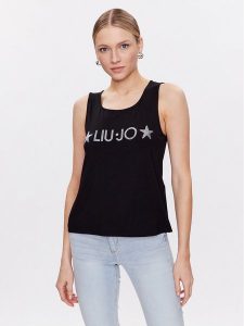 Liu Jo Beachwear Top VA3100 J5360 Czarny Regular Fit. Czarne topy Liu Jo Beachwear, xs, bez wzorów, z wiskozy, bez kołnierzyka, bez ramiączek. Za 189,99 zł.