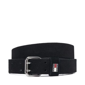 Pasek Tommy Jeans. Czarne paski Tommy Jeans, bez wzorów, z jeansu. Za 189,99 zł.