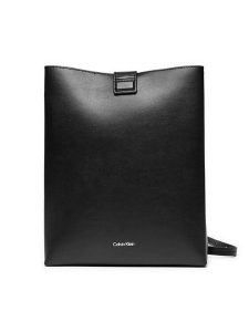 Calvin Klein Torebka Line Ns Crossbody Lth Bag LV04F3005G Czarny. Czarne listonoszki Calvin Klein, bez wzorów, ze skóry, bez dodatków. Za 449,99 zł.