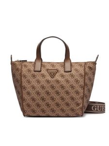 Guess Torebka Adrian Logo Travel TWNB21 68019 Brązowy. Brązowe torebki klasyczne Guess, z aplikacjami, z materiału, bez dodatków. Za 544,99 zł.