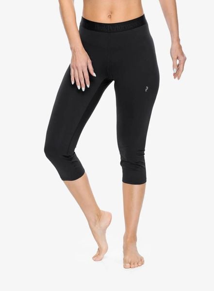 Legginsy termoaktywne damskie Peak Performance Spirit Short John. Czarne legginsy Peak Performance, bez wzorów, z elastanu, z podwyższonym stanem. Za 192,49 zł.