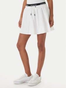 Tommy Jeans Spódnica mini DW0DW22299 Biały Regular Fit. Białe spódnice Tommy Jeans, xs, bez wzorów, z bawełny, mini. Za 369,99 zł.