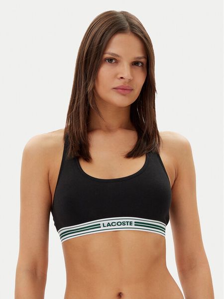 Lacoste Biustonosz top IF8179 Czarny. Czarne biustonosze Lacoste, l, bez wzorów, z bawełny, bez kołnierzyka, bez ramiączek. Za 109,99 zł.