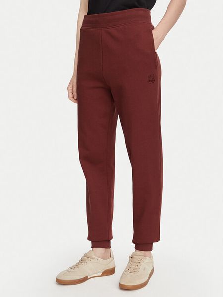 HUGO Spodnie dresowe Nelfinia 50522417 Bordowy Regular Fit. Czerwone spodnie dresowe Hugo, xs, bez wzorów, z bawełny. Za 476,99 zł.