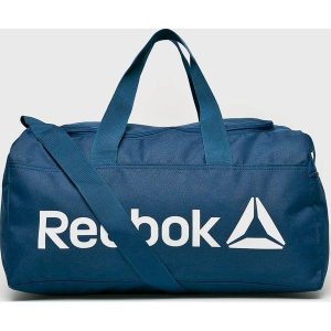 Reebok - Torba. Szare torby podróżne i sportowe marki Reebok, w paski, z materiału. Za 89,90 zł.
