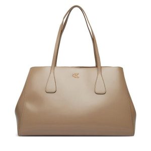 Torebka Calvin Klein. Brązowe shopper bag Calvin Klein, bez wzorów, bez dodatków. Za 749,99 zł.