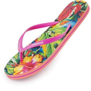 Damskie Klapki Japonki Mistral Multiflower Różowe. Czerwone klapki Mistral, bez wzorów, bez obcasa. Za 128,99 zł.