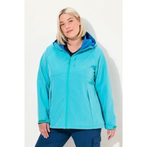 Damskie Kurtka softshell kaptur kieszenie na zamek regulowane zapięcie na rzep. Niebieskie kurtki Ulla Popken, plus size, bez wzorów, z materiału, bez kaptura. Za 480,99 zł.