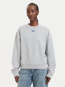 HUGO Bluza Dekessa 50534344 Szary Regular Fit. Szare bluzy Hugo, xxl, bez wzorów, z bawełny, bez kaptura. Za 399,99 zł.