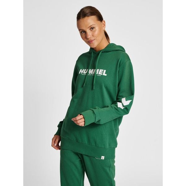 Bluza z logo Hummel Legacy. Zielone bluzy Hummel, l, bez wzorów, z kapturem. W wyprzedaży za 150,05 zł.