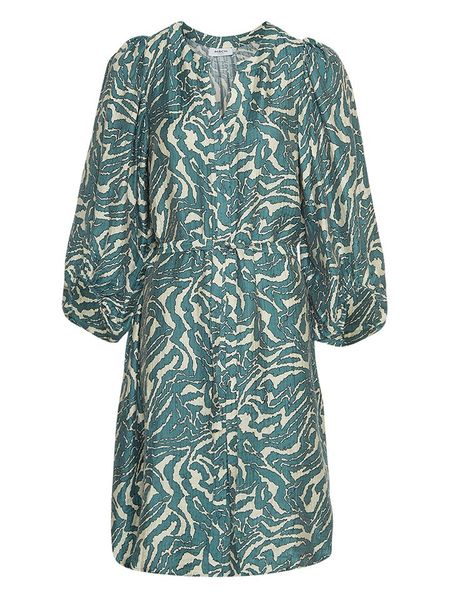 MOSS COPENHAGEN Sukienka "Zaneta" w kolorze niebieskim rozmiar: M. Niebieskie sukienki Moss Copenhagen, na imprezę, m, bez wzorów, z wiskozy, bez kołnierzyka, bez ramiączek, midi. Za 180,06 zł.