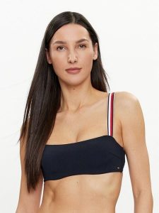 Tommy Hilfiger Góra od bikini UW0UW05291 Granatowy. Niebieskie bikini TOMMY HILFIGER, bez wzorów, z syntetyku. Za 129,99 zł.